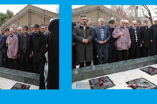 مراسم تجدید میثاق با آرمان‌های شهدا و عطرافشانی مزار شهدای گمنام دانشگاه تهران، به مناسبت ایام‌الله دهه فجر